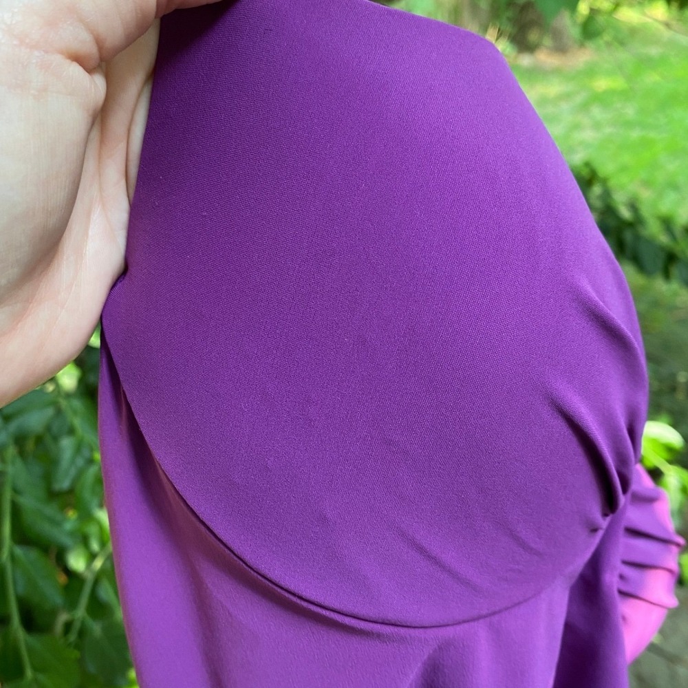 Natori, Purple Plunge Underwire One Piece Swimsuit Tie Back Size 10 C/D - Picture 9 of 11